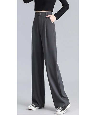 Women's Half Elastic Waist Straight Leg Trousers Office Dress Pants, X-Small - X-Large 1grey $19.36 Pants