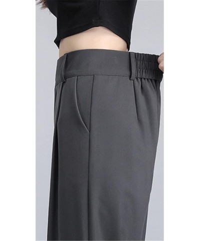 Women's Half Elastic Waist Straight Leg Trousers Office Dress Pants, X-Small - X-Large 1grey $19.36 Pants