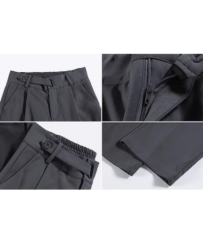 Women's Half Elastic Waist Straight Leg Trousers Office Dress Pants, X-Small - X-Large 1grey $19.36 Pants