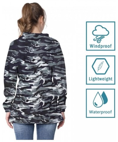 Women Packable Rain Jacket Waterproof Lightweight Raincoat Hooded for Hiking Outdoor Travel Z-camouflage a $14.40 Coats