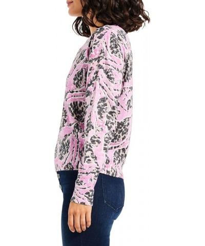 Women's Petal Dot Femme Sleeve Sweater Pink Multi $33.81 Sweaters