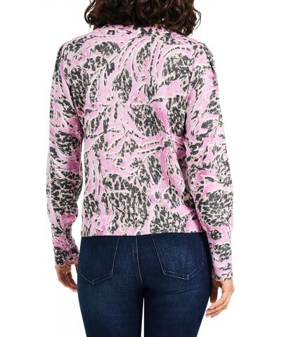 Women's Petal Dot Femme Sleeve Sweater Pink Multi $33.81 Sweaters