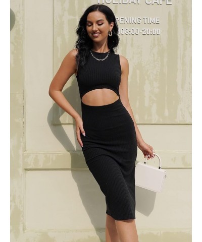 Women's Solid Spaghetti Strap Thigh Split Slinky Maxi Dress G-black $11.39 Dresses