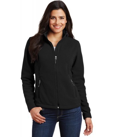 Ladies Monogrammed Fleece Jacket - Personalized Fleece Zip Up Cadet Collar in Black $31.80 Jackets