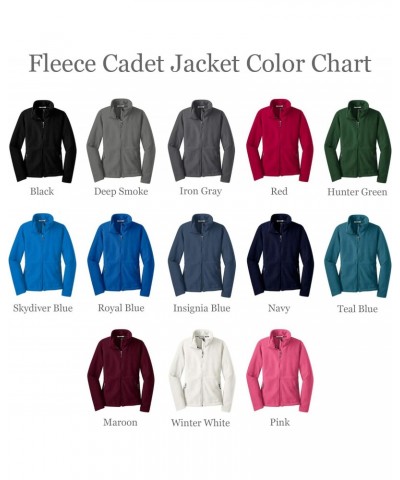 Ladies Monogrammed Fleece Jacket - Personalized Fleece Zip Up Cadet Collar in Black $31.80 Jackets