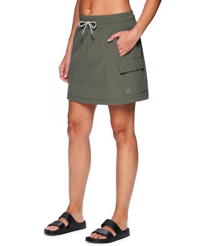 Women's Quick Drying Woven Ripstop Skort with Bike Short and Pockets Ripstop Cargo Olive $12.43 Skorts