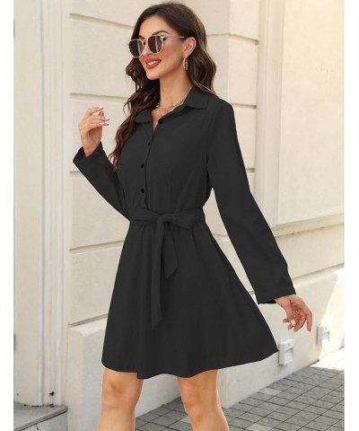 Women Long Sleeve Plaid Pattern Tunic Tops Shirt Casual Dress A-black $14.14 Dresses