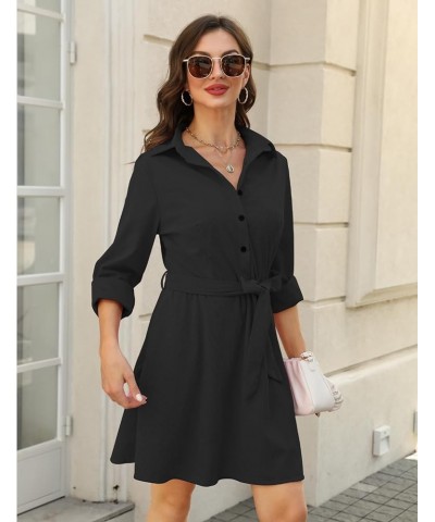 Women Long Sleeve Plaid Pattern Tunic Tops Shirt Casual Dress A-black $14.14 Dresses