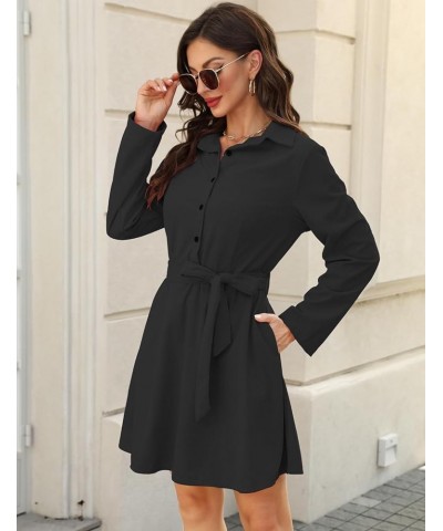 Women Long Sleeve Plaid Pattern Tunic Tops Shirt Casual Dress A-black $14.14 Dresses