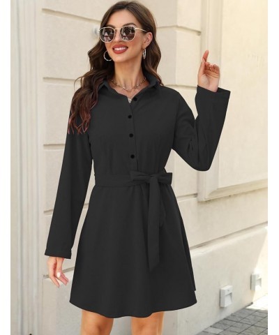 Women Long Sleeve Plaid Pattern Tunic Tops Shirt Casual Dress A-black $14.14 Dresses