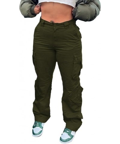 Women's Cargo Jeans Pants High Waisted Casual Trousers Baggy Wide Leg Pants Y2K Streetwear with 6 Pockets Army Green $16.71 J...