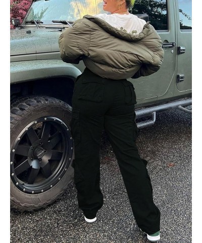 Women's Cargo Jeans Pants High Waisted Casual Trousers Baggy Wide Leg Pants Y2K Streetwear with 6 Pockets Army Green $16.71 J...