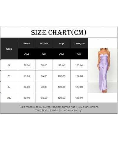 Strapless Maxi Dress for Women Summer Satin Tube Top Backless Bodycon Long Dress Chic Wedding Cocktail Party Dress Purple $14...