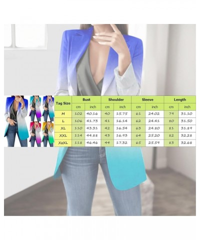 2023 Womens Casual Blazers Open Front Long Sleeve Lapel Collar Suit Jackets Plus Size Color Block Work Office Jacket Coat 04-...