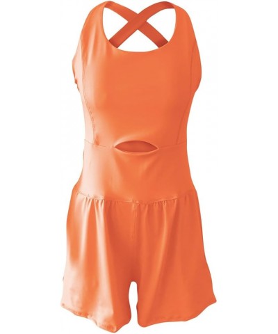 Womens Athletic Romper Trendy Casual Yoga Jumpsuits Gym One Piece Onesie Running Workout Wear Outfits 2023 Orange 23 $8.79 Ju...