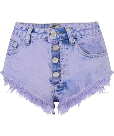 Women's High Waist Hem Shredded Denim Shorts 6699 $14.10 Shorts