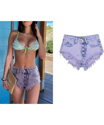 Women's High Waist Hem Shredded Denim Shorts 6699 $14.10 Shorts