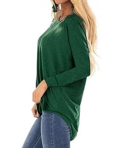 Womens Long Sleeve T Shirt Color Block Pullover Crew Neck Loose Comfy Casual Tops 5004-coffee $14.08 Tops