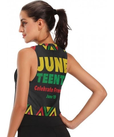 Juneteenth Freedom Day Women's Crop Top Workout Tops Casual Workout Tops for Women Juneteenth African American Freedom Day $1...