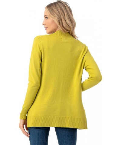 Women's Open Front Long Sleeve Cardigan Sweater with Pockets Lime $10.80 Sweaters