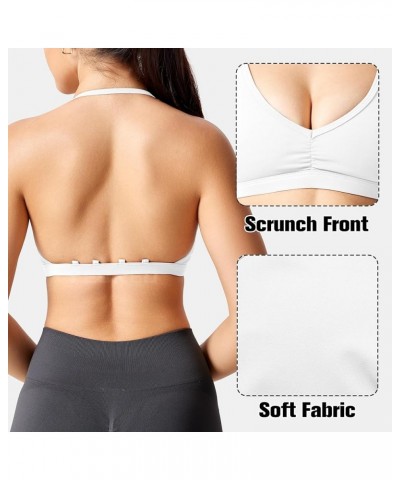 Workout Sports Bras for Women Padded Strappy Open Back Gym Bra Lorelie Light Impact Criss Cross Yoga Crop Top 0 White $14.26 ...