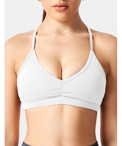 Workout Sports Bras for Women Padded Strappy Open Back Gym Bra Lorelie Light Impact Criss Cross Yoga Crop Top 0 White $14.26 ...