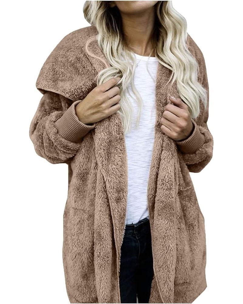 Winter Coats For Women 2023 Trendy Casual Warm Womens Hooded Fleece Jacket Plus Size Fuzzy Long Sleeve Outerwear 2-complexion...