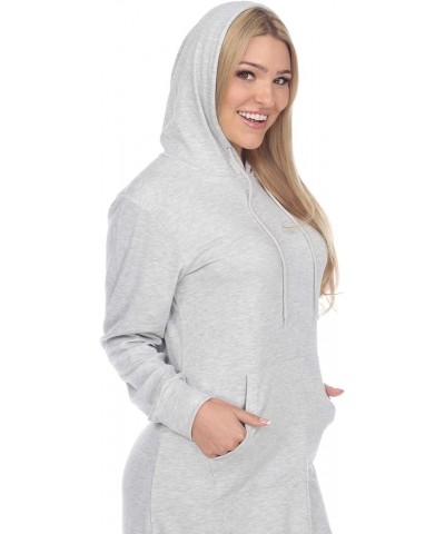 Women's Comfortable Hooded Sweatshirt Dress Heather Grey $17.84 Dresses