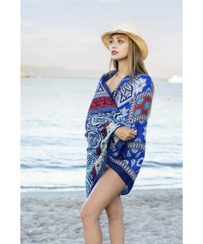 Bikini Wrap Scarf Batik Sarongs for Women Summer Beach Coverups H-navy $6.62 Swimsuits