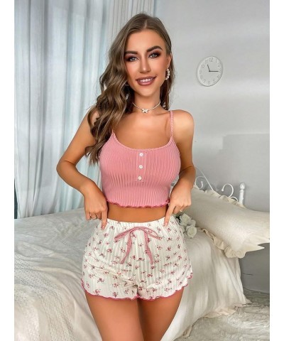 Women's Summer Strawberry Print Cami Top and Shorts Sleepwear Pajamas Set Multicolor Print $12.00 Sleep & Lounge