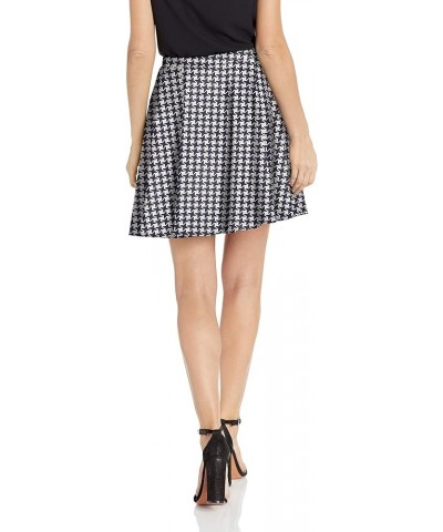 Women's Full Short Ponte Knit Skater White/Navy Houndstooth $10.70 Skirts