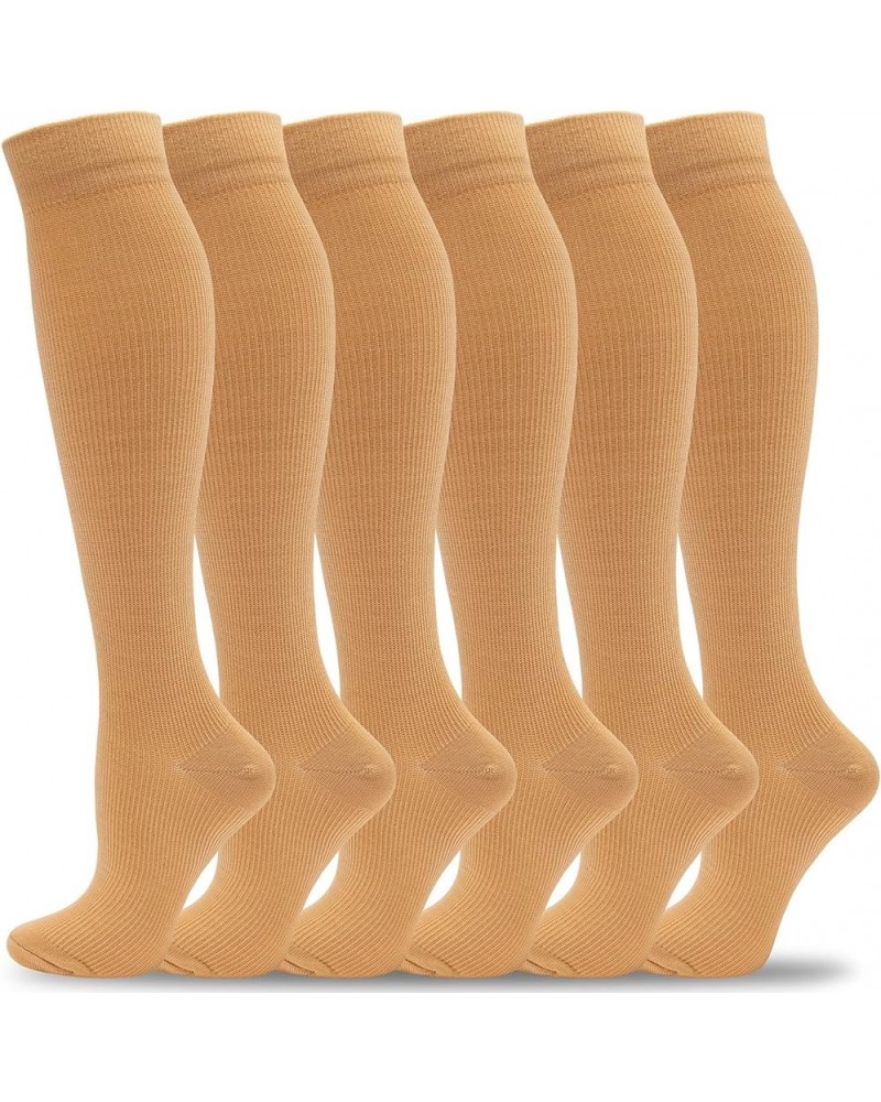 Compression Socks Women Men 20-30 mmHg, Knee High Support Socks for Running,Sports,Travel,Flight,Nurse 24-6 Pairs-nude $13.20...