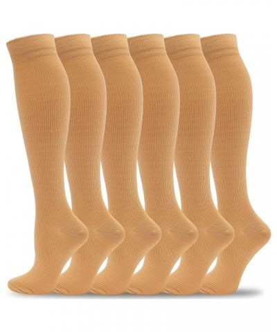 Compression Socks Women Men 20-30 mmHg, Knee High Support Socks for Running,Sports,Travel,Flight,Nurse 24-6 Pairs-nude $13.20...