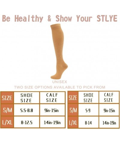 Compression Socks Women Men 20-30 mmHg, Knee High Support Socks for Running,Sports,Travel,Flight,Nurse 24-6 Pairs-nude $13.20...