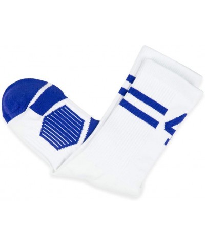 Classic Stripe Team Number Socks | Woven Mid-Calf | White & Royal 05 Or 50 $10.61 Activewear