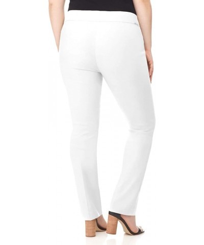 Curvy Woman Plus Size Modern Straight Leg Pant w/Tummy Control White $23.50 Pants