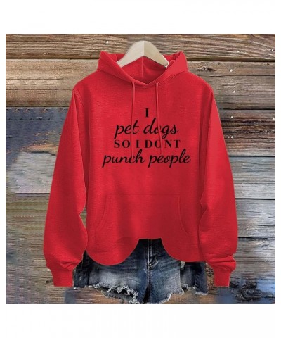 long hoodies for women teen sweatshirts winter tops 2023 work clothes for women lightweight sweatshirt Red-b $8.21 Uniforms