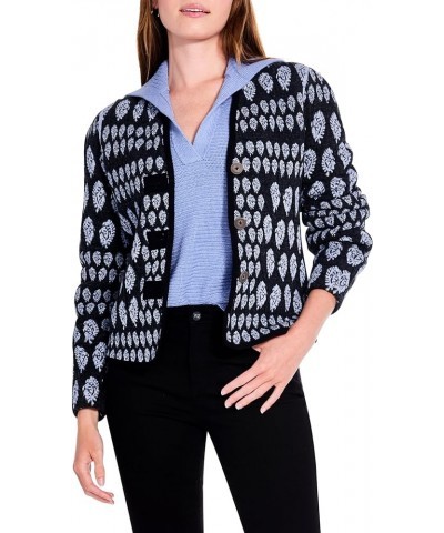 Women's Quilted Eclipse Knit Jacket Blue Multi $31.07 Jackets