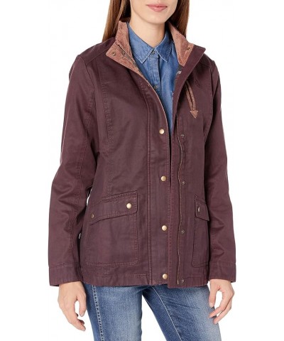 Women's Saddle Country Shirt Jacket Rusty Maroon $37.04 Jackets