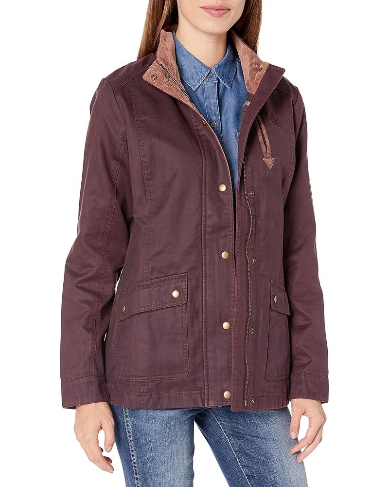 Women's Saddle Country Shirt Jacket Rusty Maroon $37.04 Jackets