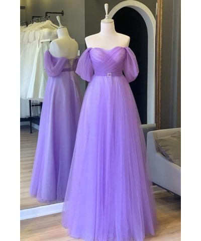 Glitter Tulle Prom Dresses Off The Shoulder Sweetheart Puffy Long Evening Gowns for Women 2023 Wine Red $41.80 Dresses