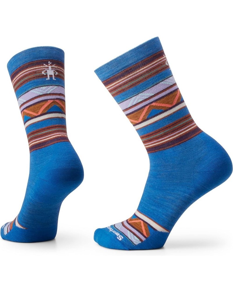 Everyday Zig Zag Valley Crew For Men and Women Laguna Blue $11.69 Socks