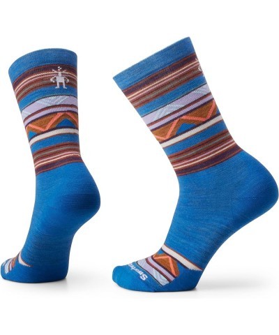 Everyday Zig Zag Valley Crew For Men and Women Laguna Blue $11.69 Socks