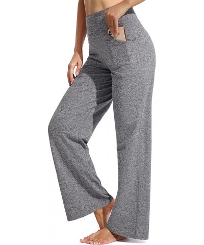 Wide Leg Pants Woman Yoga Pants with Pockets Stretch Loose Casual Lounge Sweatpants Petite/Regular/Tall Heather Grey $19.50 A...