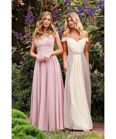 V Neck Bridesmaid Dresses Chiffon with Pleated Prom Dress A Line Formal Evening Dress for Women with Slit,R09 Turquoise $39.9...