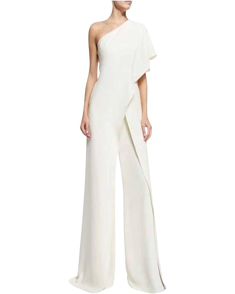 Women's Vacation Outfits Banquet Dress Jumpsuit Sexy Hanging Neck Trousers Summer Rompers 2023 White-2 $13.24 Rompers