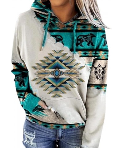 Womens Western Cowgirl Hoodie Vintage Graphic Aztec Sweatshirt Drawstring Long Sleeve Crewneck Shirts with Pockets A02 Style0...