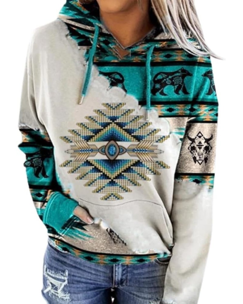 Womens Western Cowgirl Hoodie Vintage Graphic Aztec Sweatshirt Drawstring Long Sleeve Crewneck Shirts with Pockets A02 Style0...