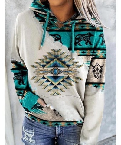 Womens Western Cowgirl Hoodie Vintage Graphic Aztec Sweatshirt Drawstring Long Sleeve Crewneck Shirts with Pockets A02 Style0...