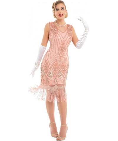 Women 1920s Gatsby Cocktail Sequin Art Deco Flapper Dress Rose Gold $32.63 Dresses